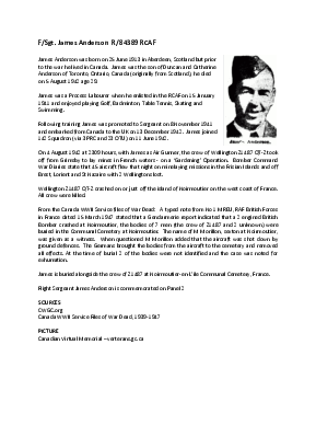 A preview of a PDF biography for Anderson, James